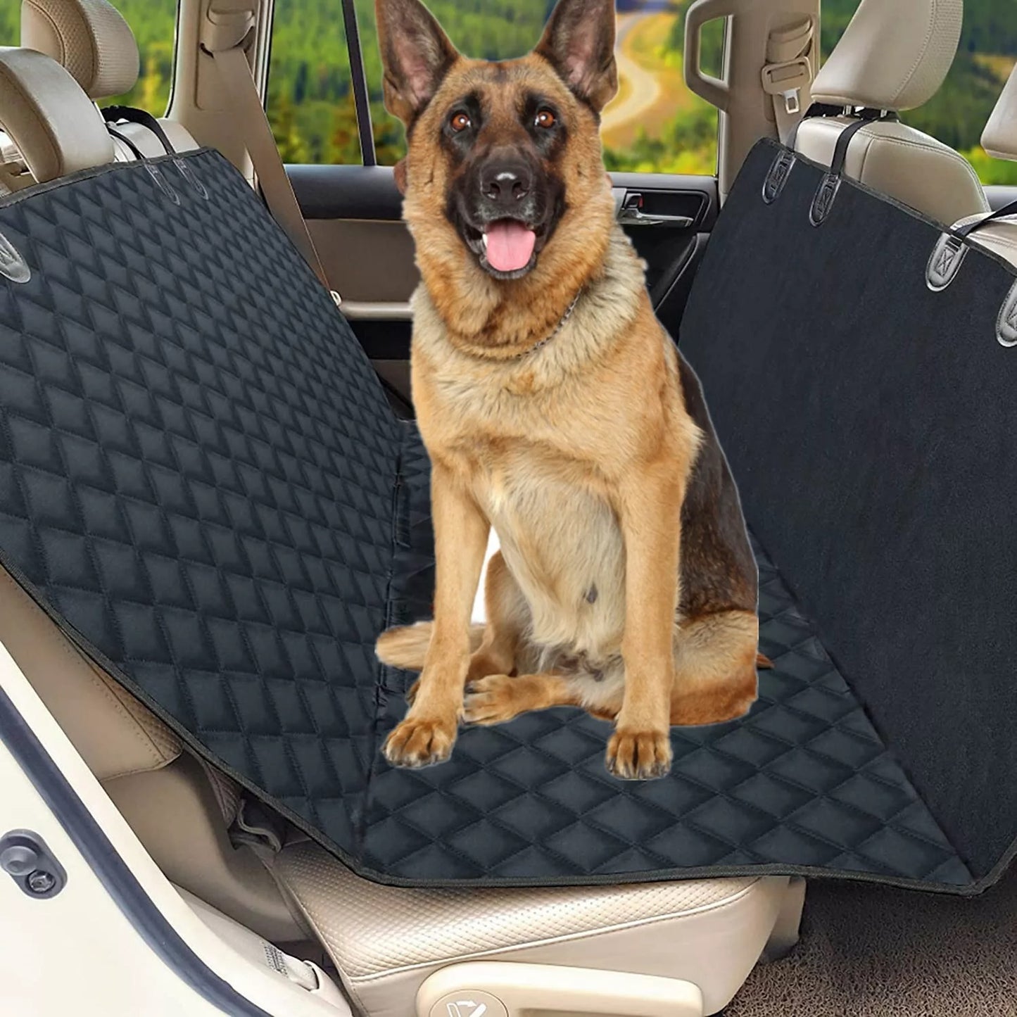 Luxury Black Waterproof Car Seat Cover For Pets