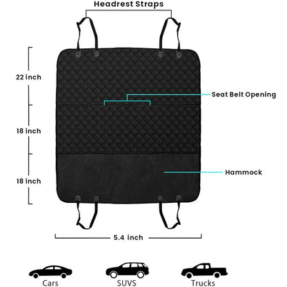 Luxury Black Waterproof Car Seat Cover For Pets